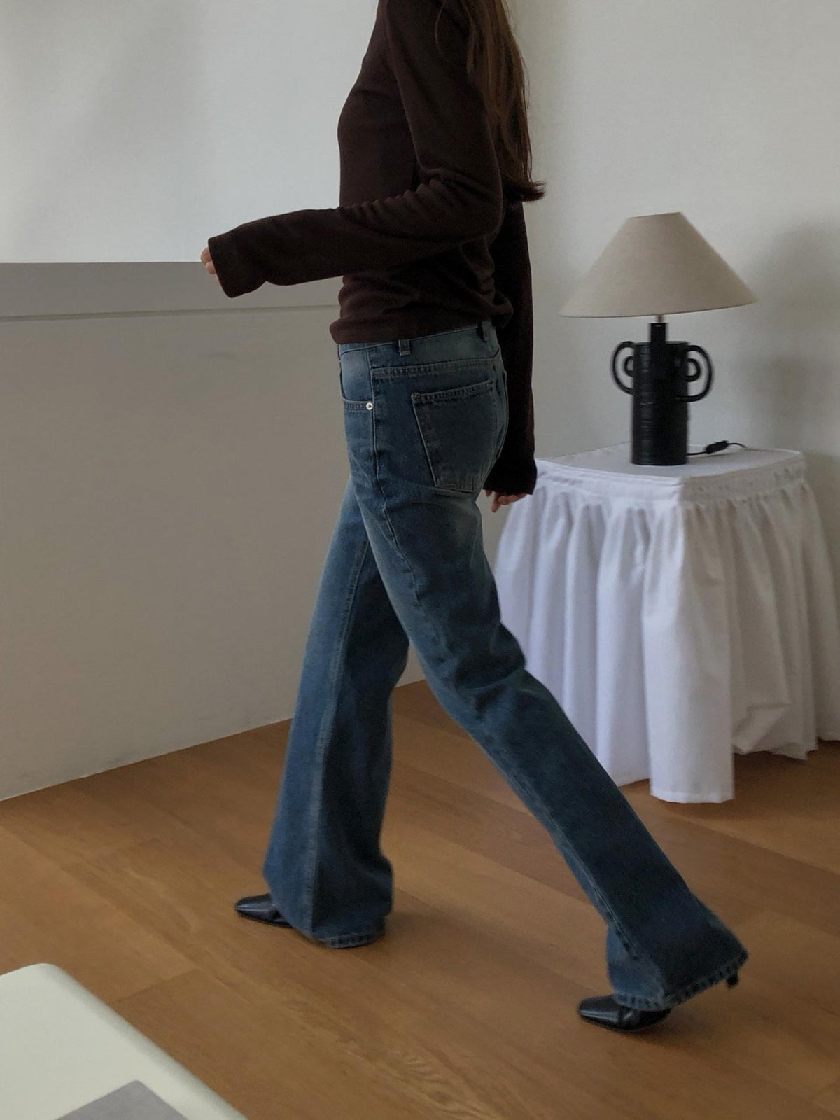 rise bootcut denim