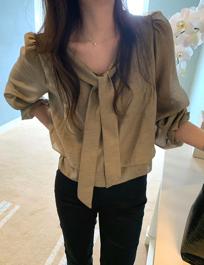 rose tie blouse-4col