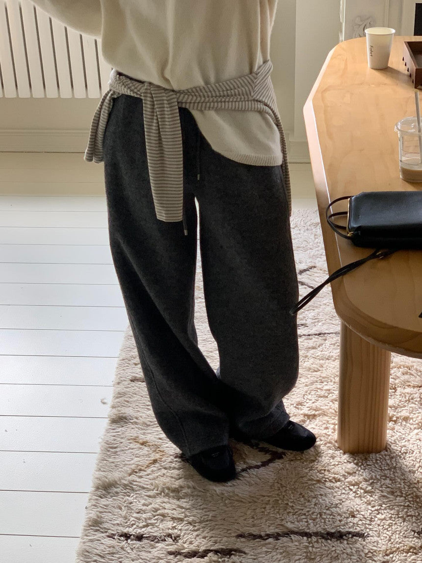 roi wool banding pants-3col