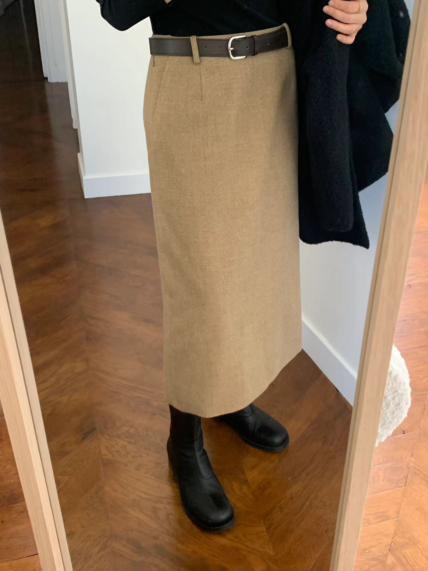 Ounce kelly wool midi skirt-3col