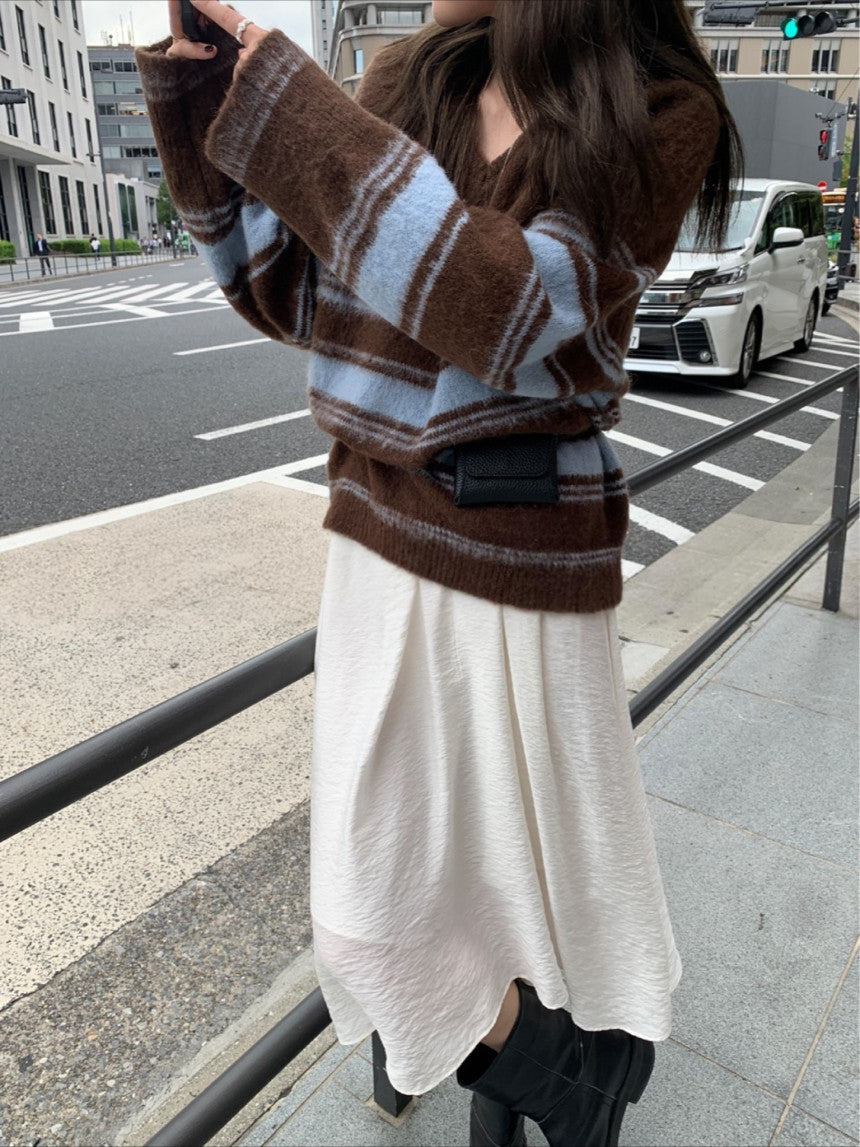 multi-v brush knit-2col