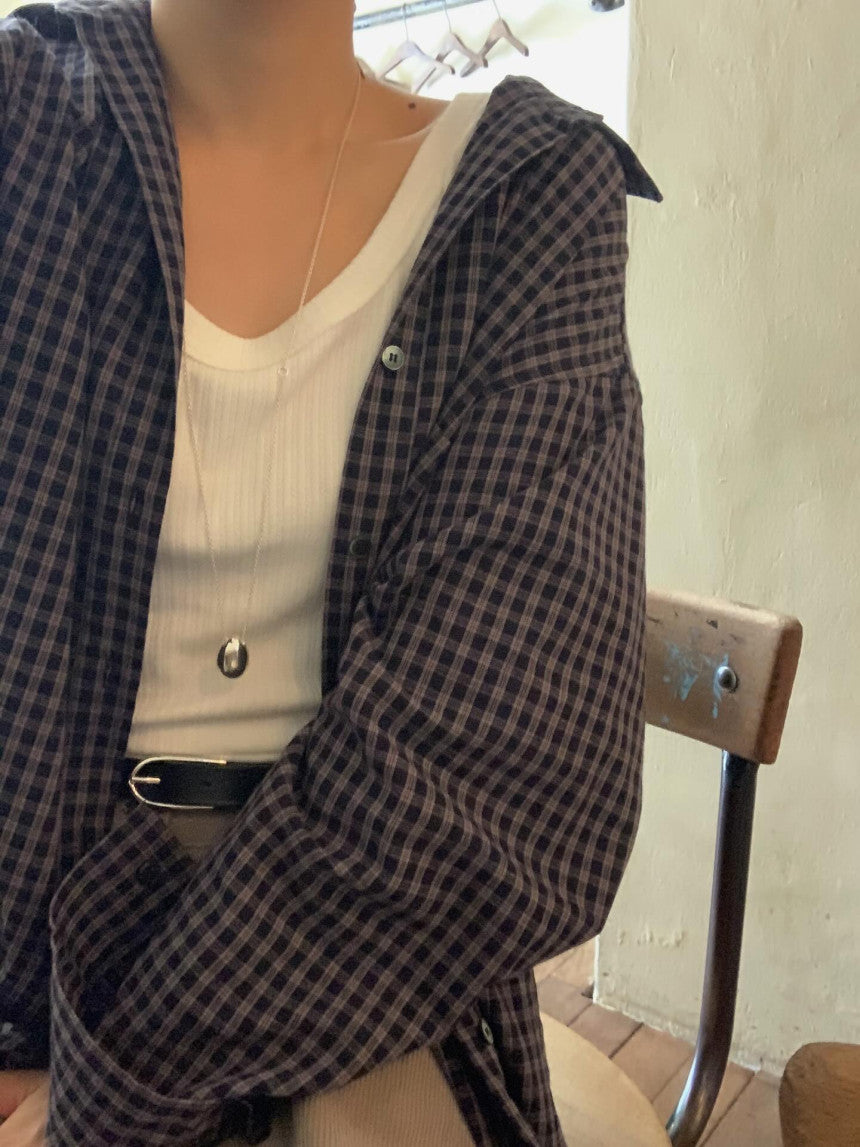 liter mocha check shirt-2col