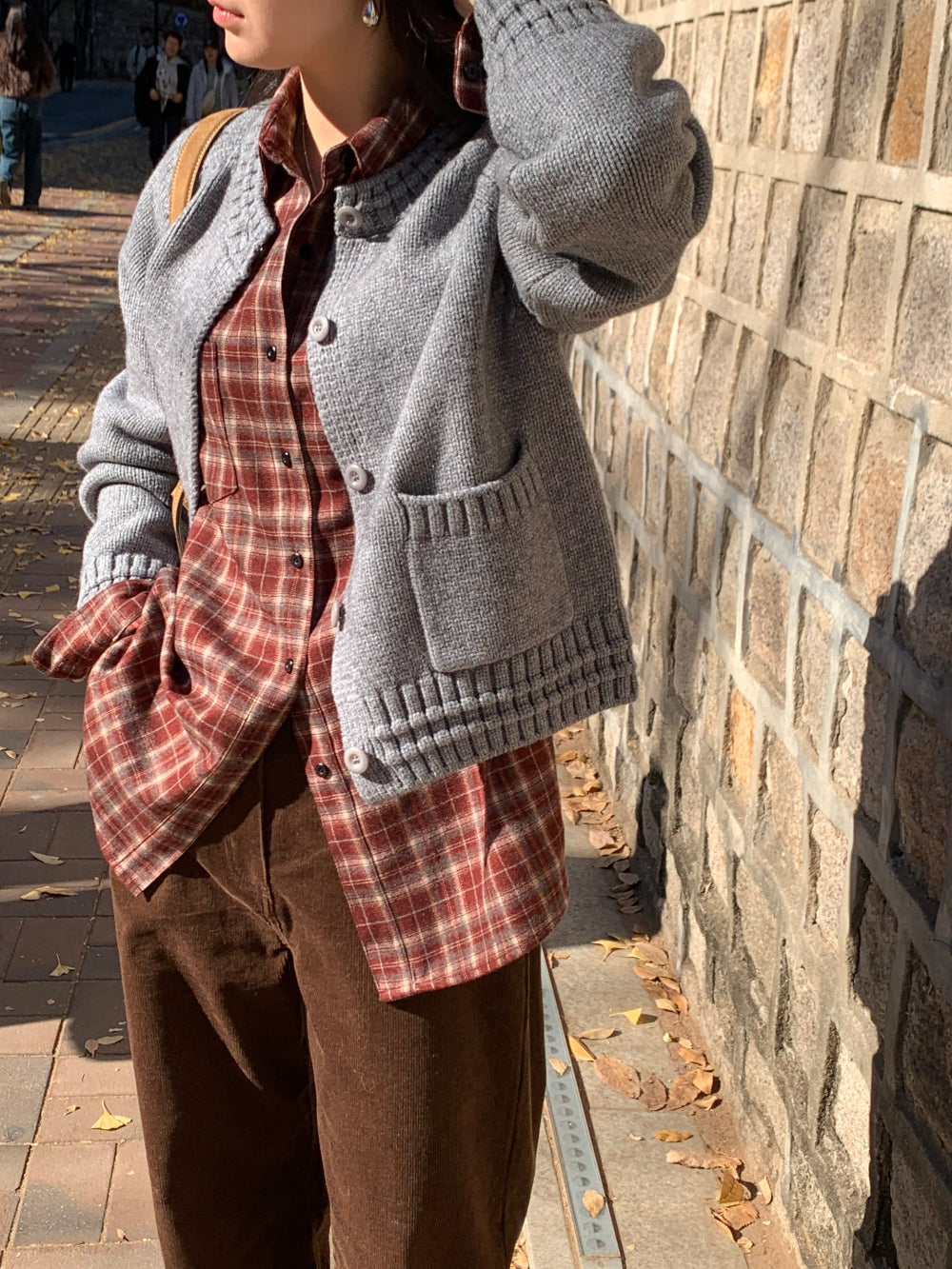 tan check gimo shirt-3col