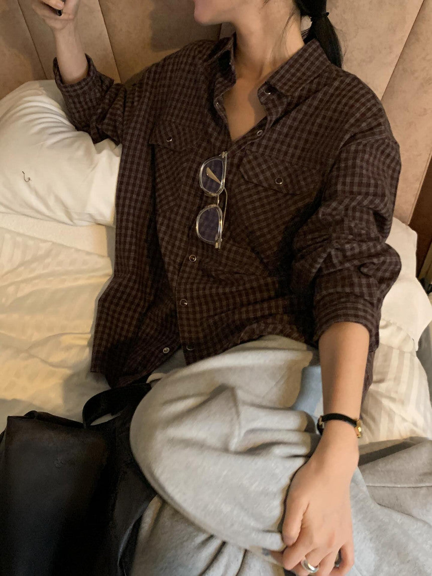 Jade check shirt-3col