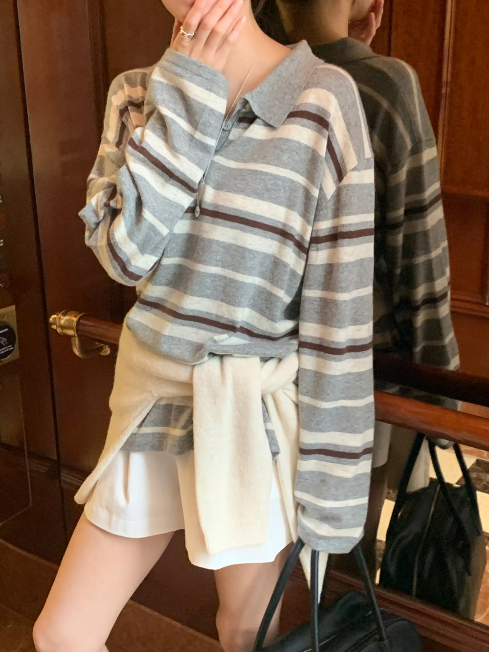 Greek collar knit-3col