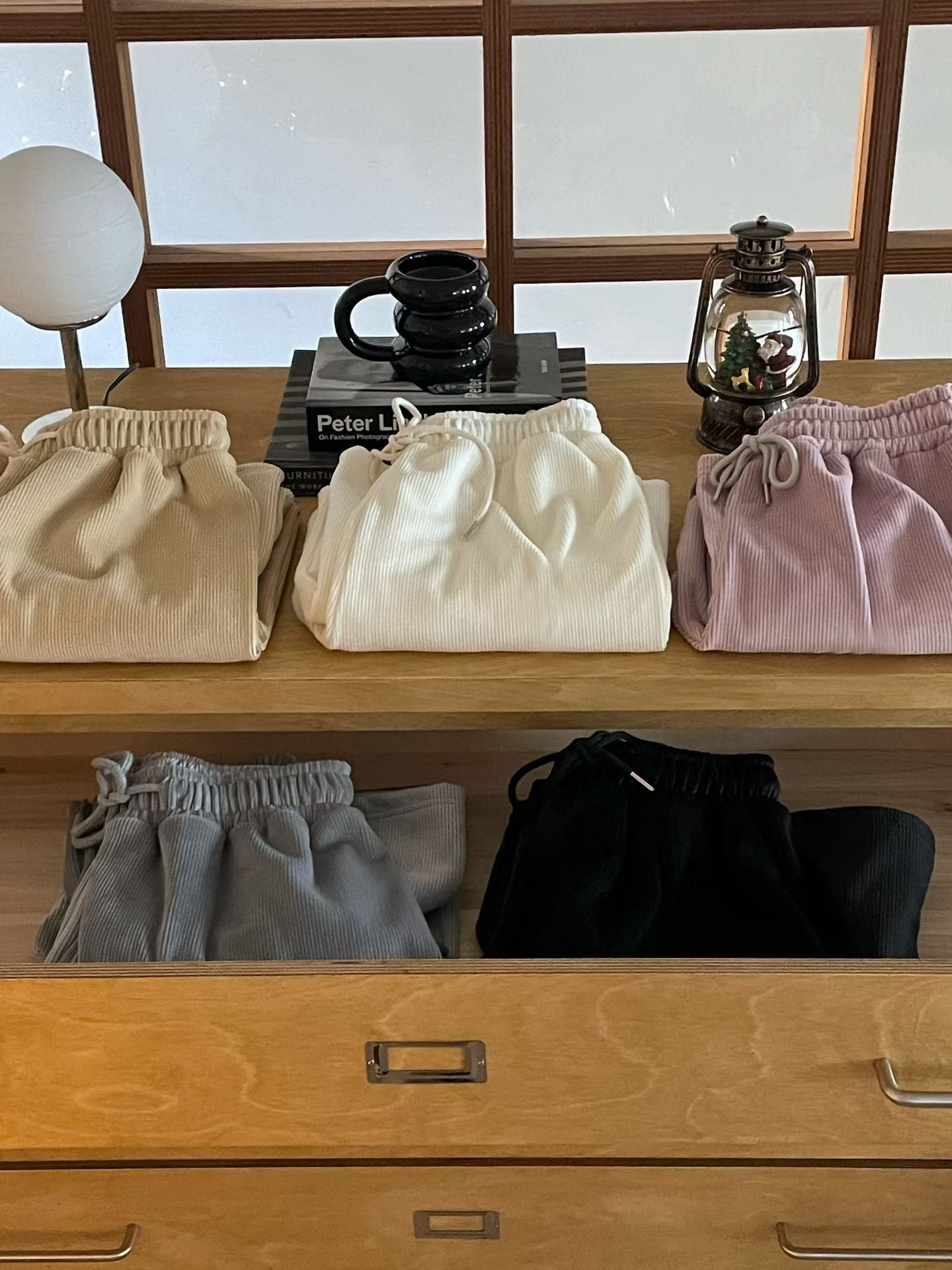 snow fleece wide pants-5col