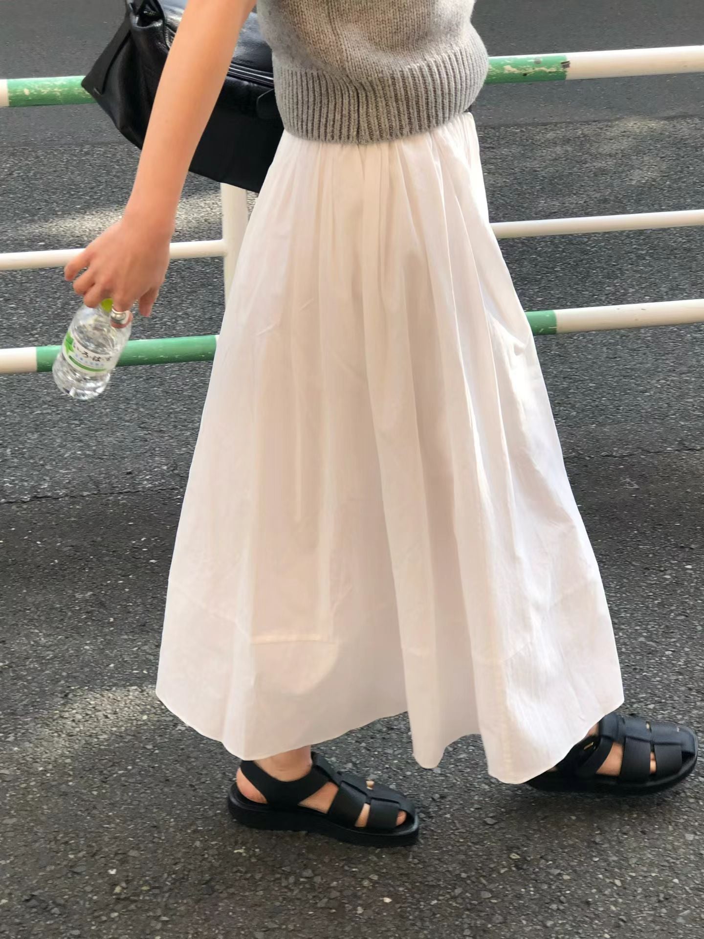 Ounce letter shirring skirt-2col