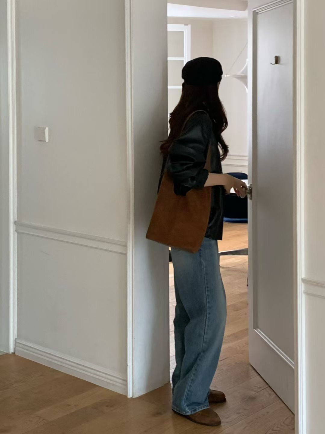 Square suede bag-3col