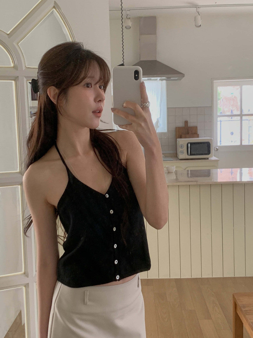 basic halter sleeveless-5col