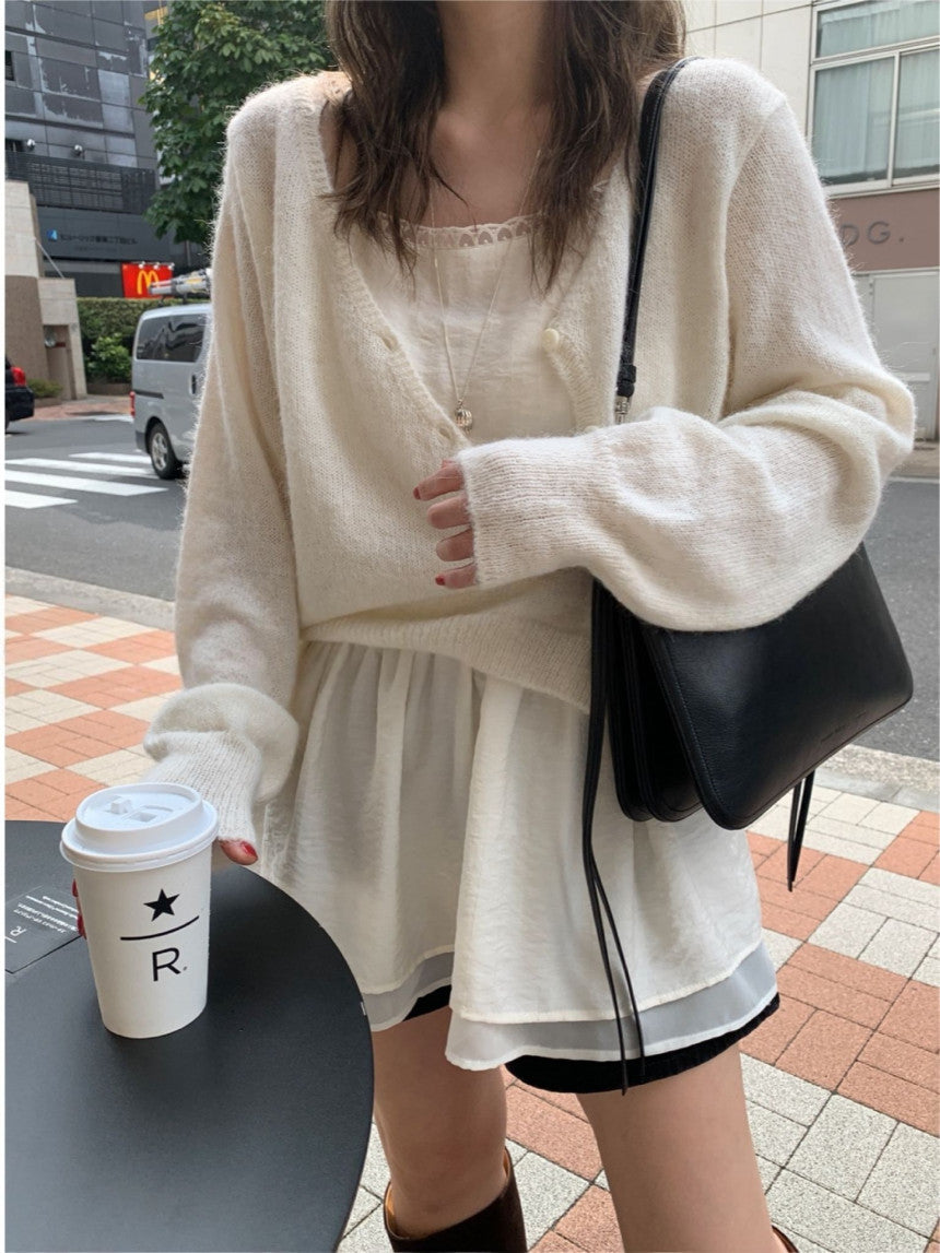 Standing wrap cardigan-3col