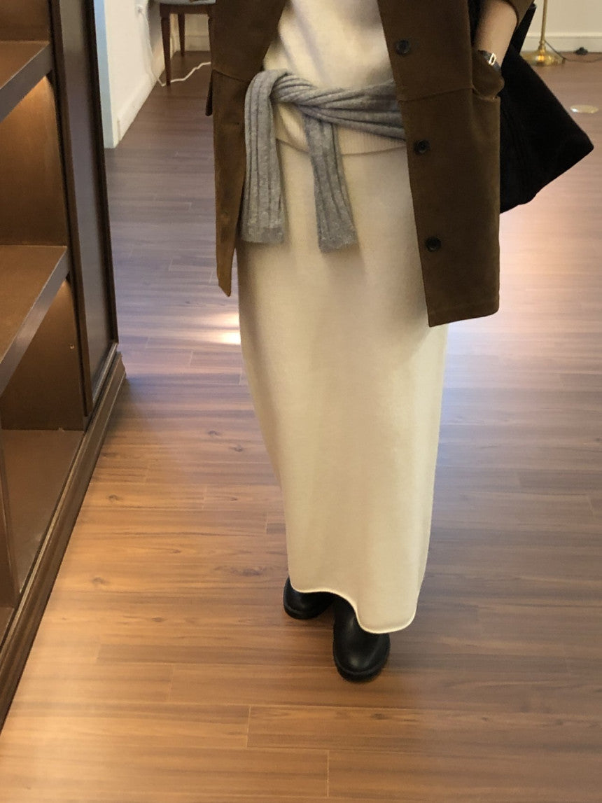 Amel wholegament cashmere knit skirt-3col