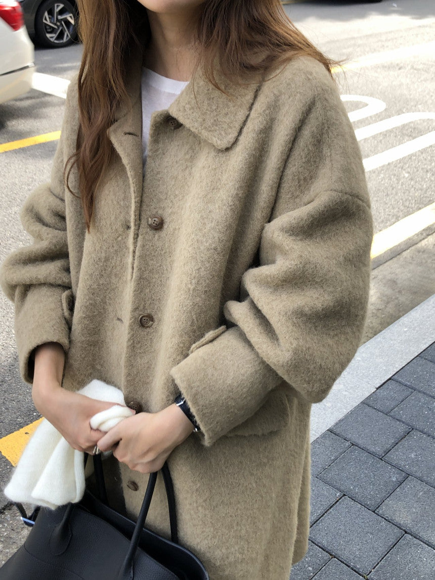 Lea alpaca handmade coat-2col