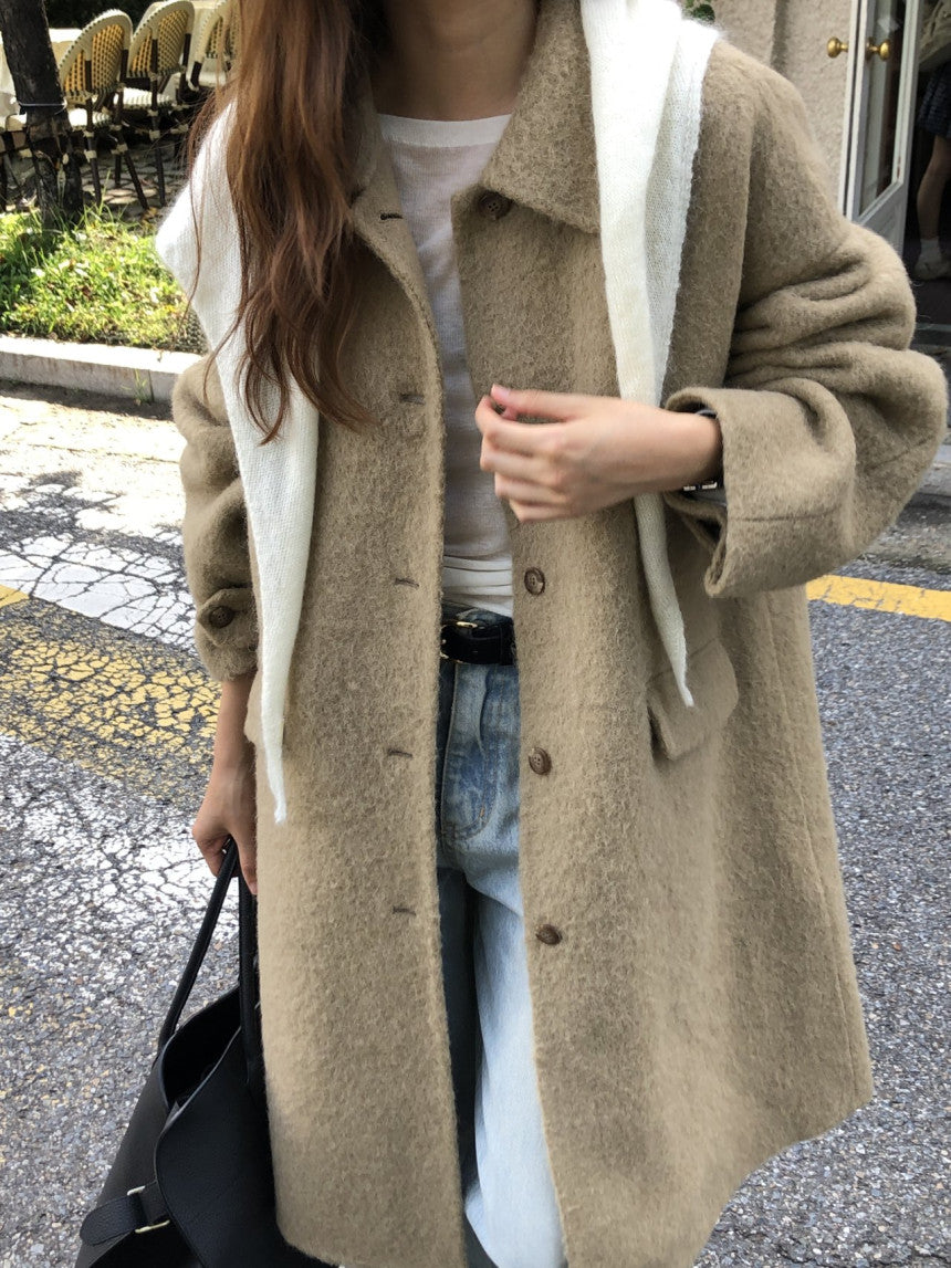 Lea alpaca handmade coat-2col