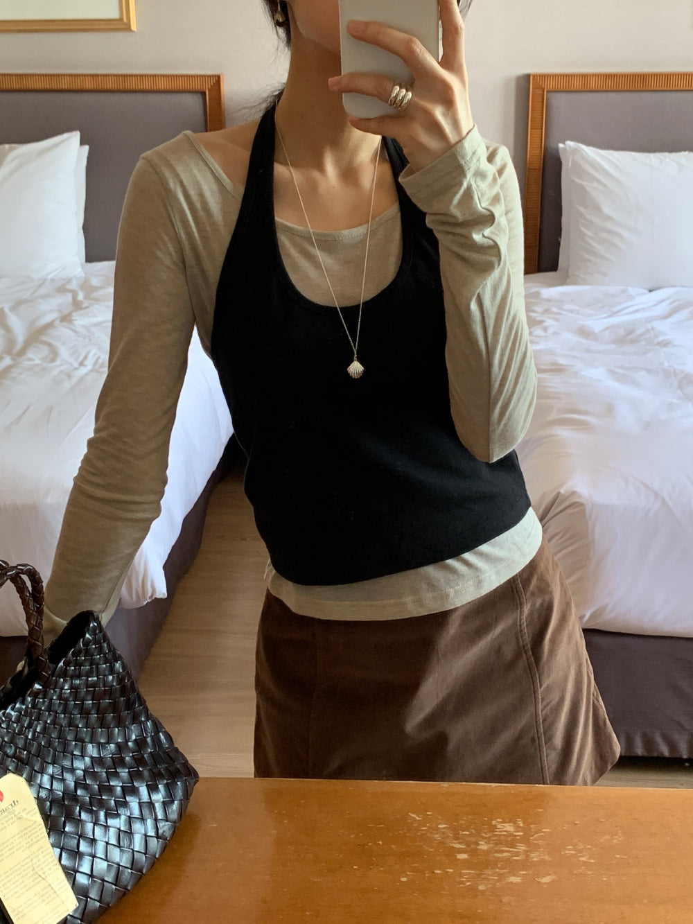 Halter layered set T-4col