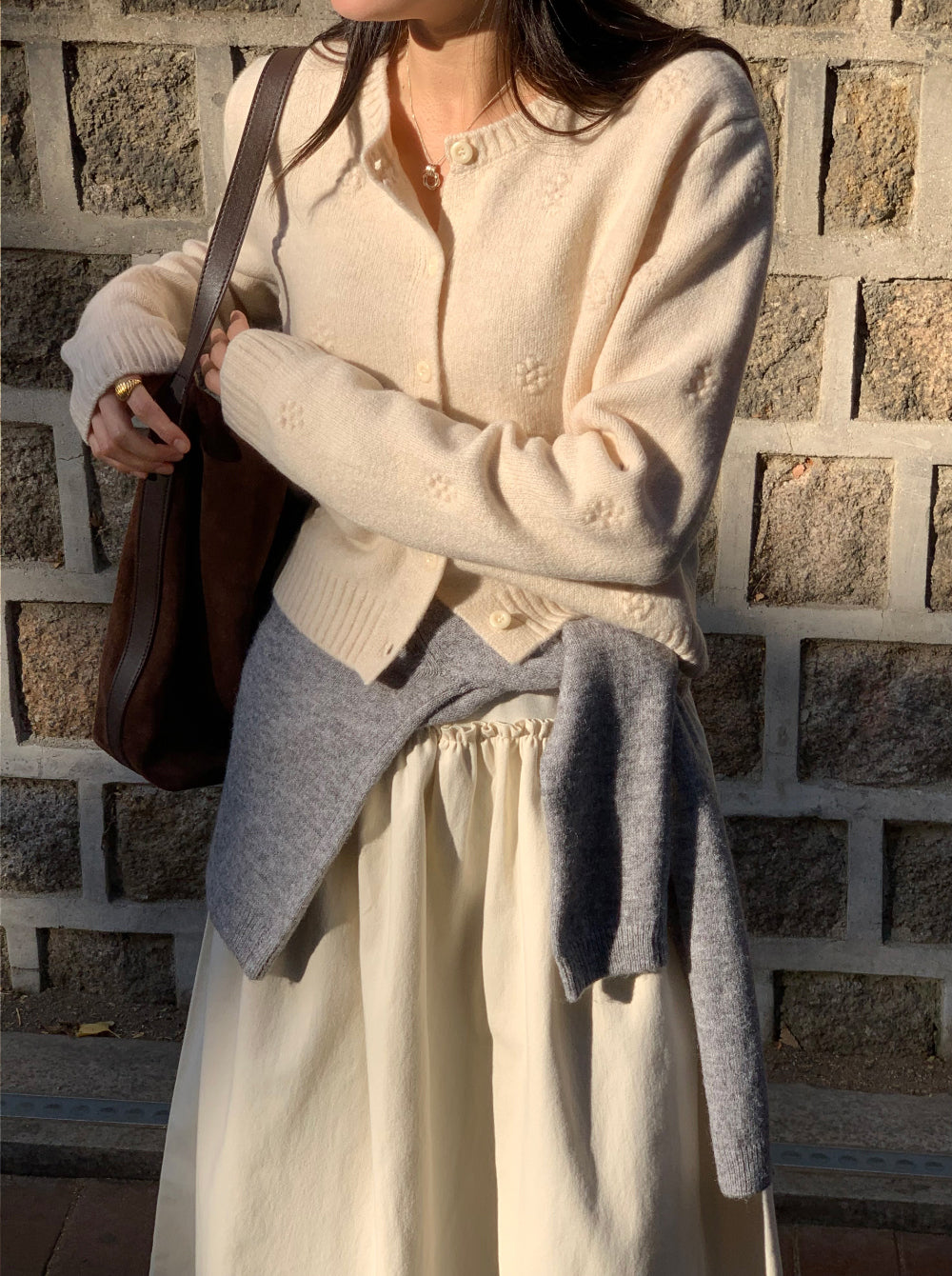 Bubble flower cardigan-2col