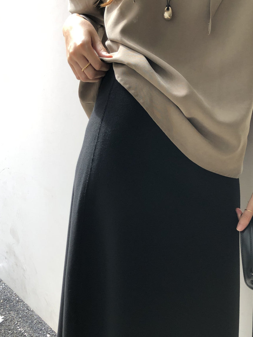 Mone wool flare skirt-2col