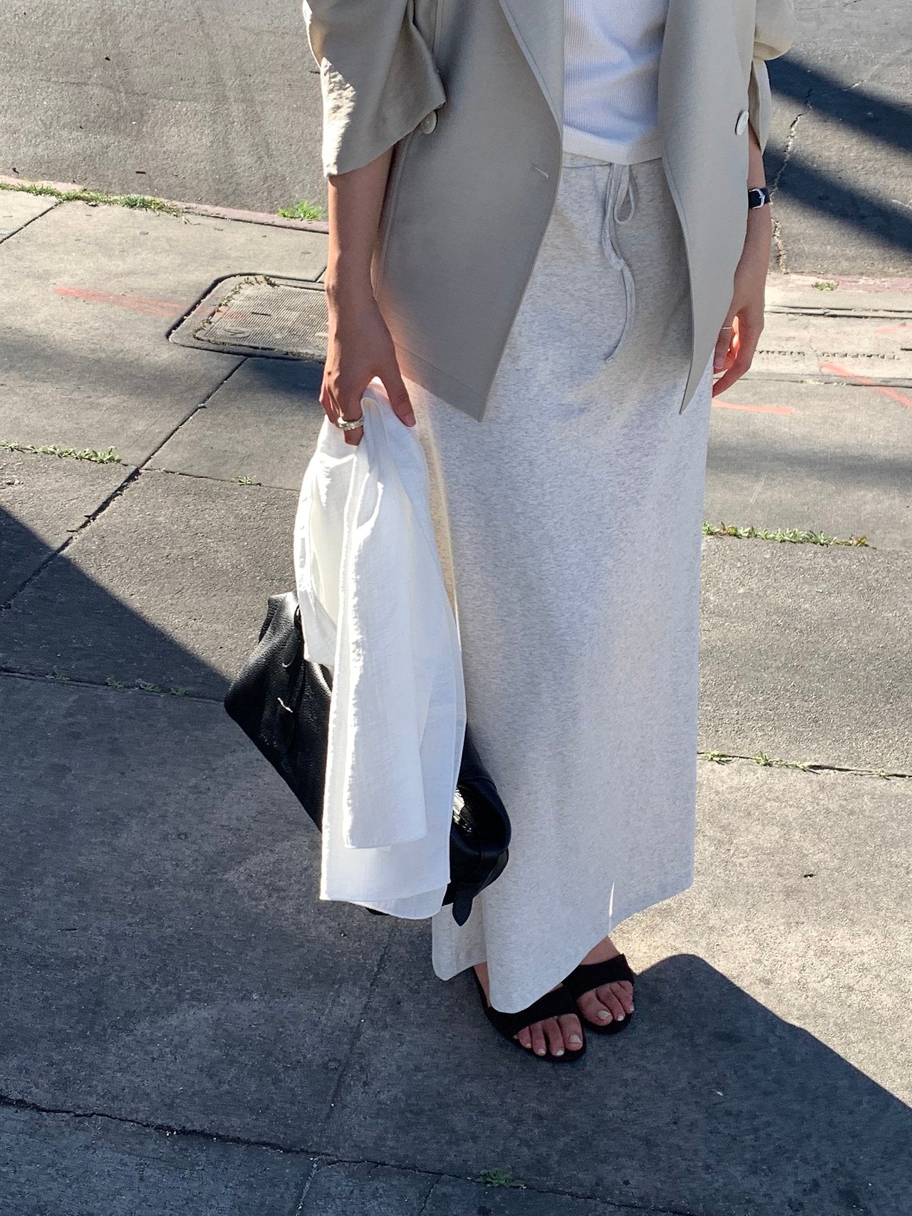 Rive jersey long skirt-4col