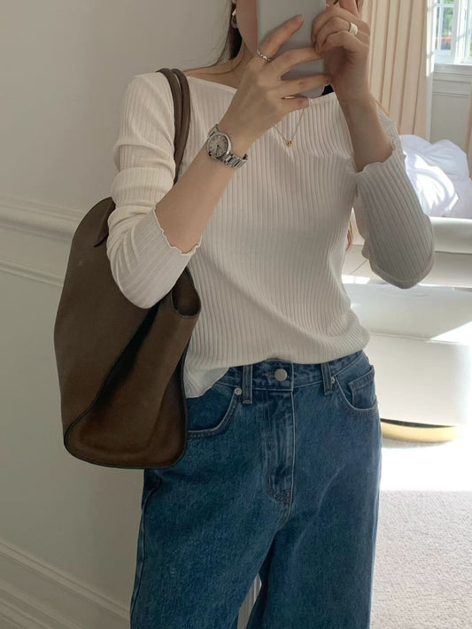 Ounce claire rib T-2col