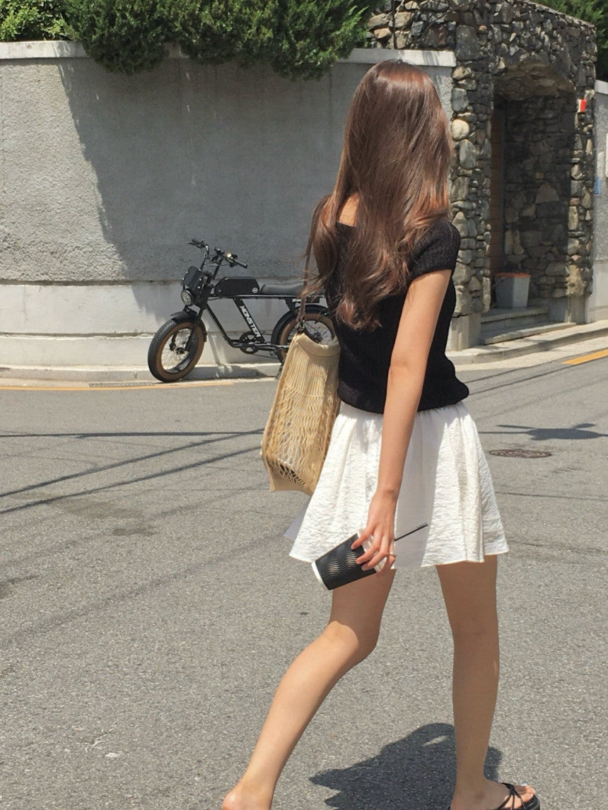 Loe square neck drop shoulder knit-2col