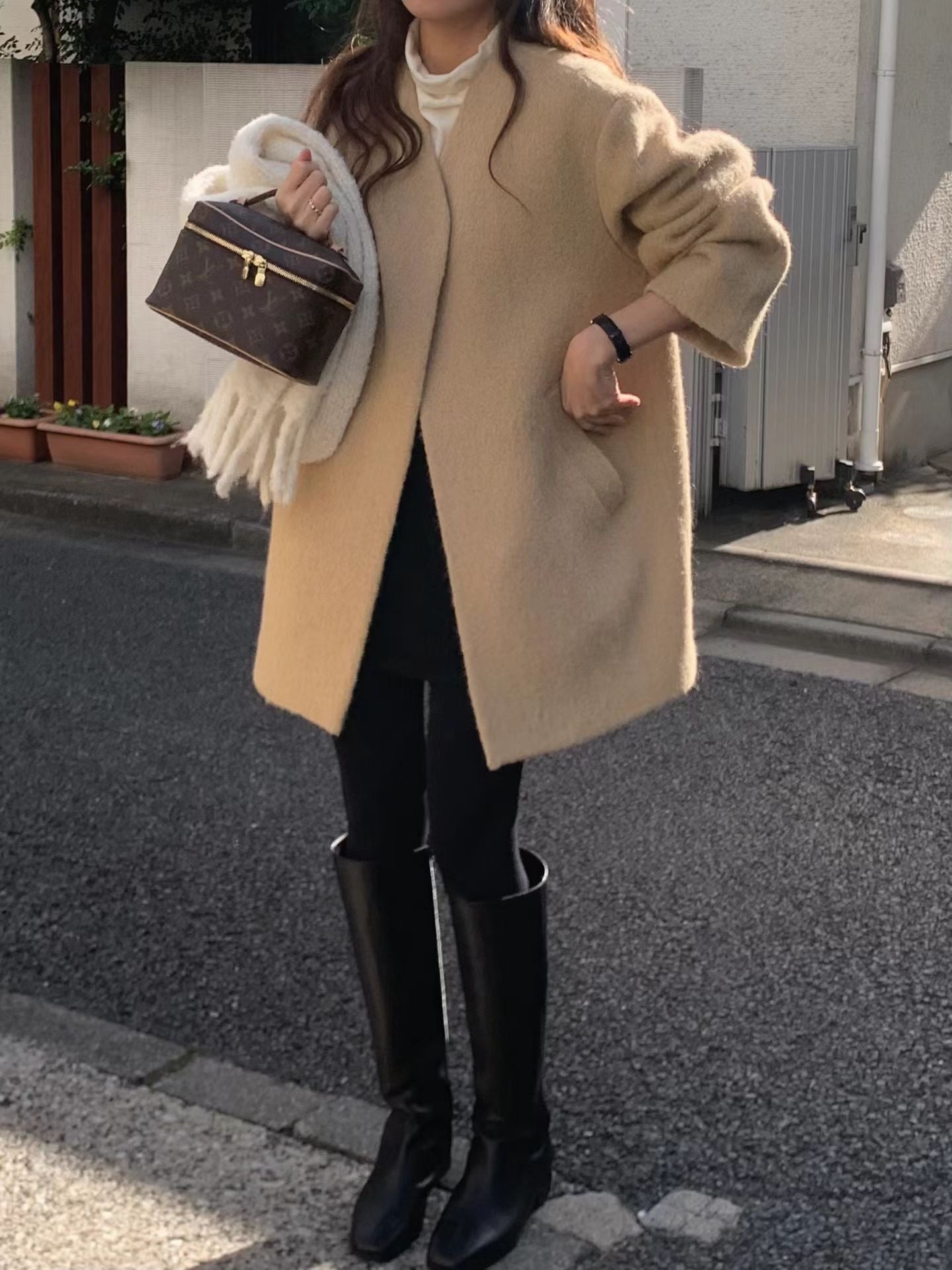 Ounce sander alpaca half coat-2col