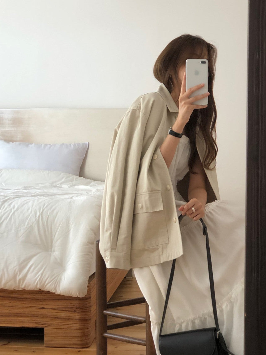 Glebe cotton bomber jacket-2col