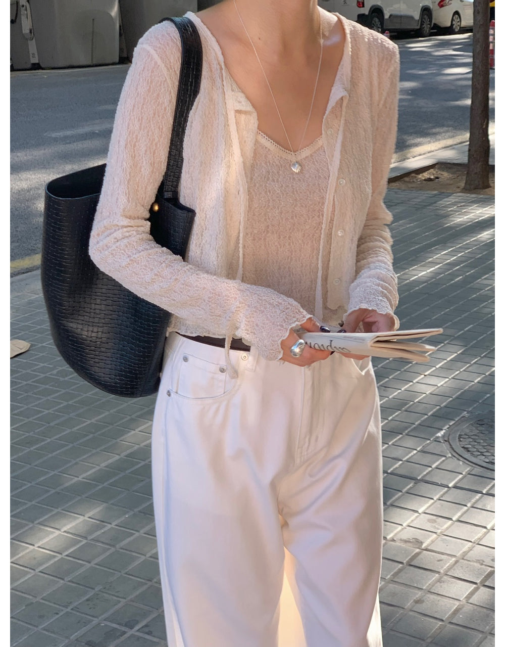 Twin sleeveless&cardigan set-3col