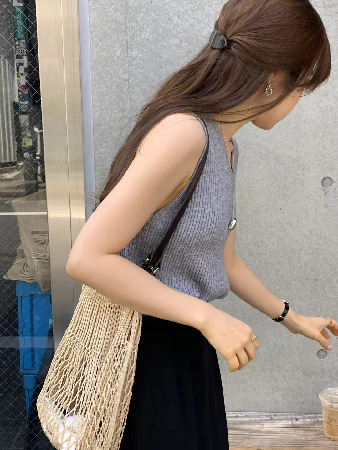Ounce ria knit vest-2col