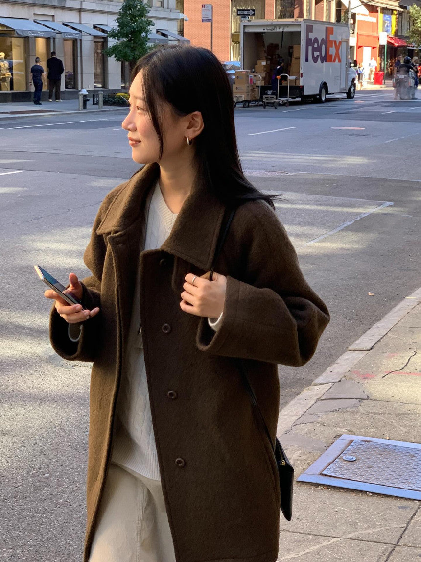 Carry half baby alpaca coat-3col