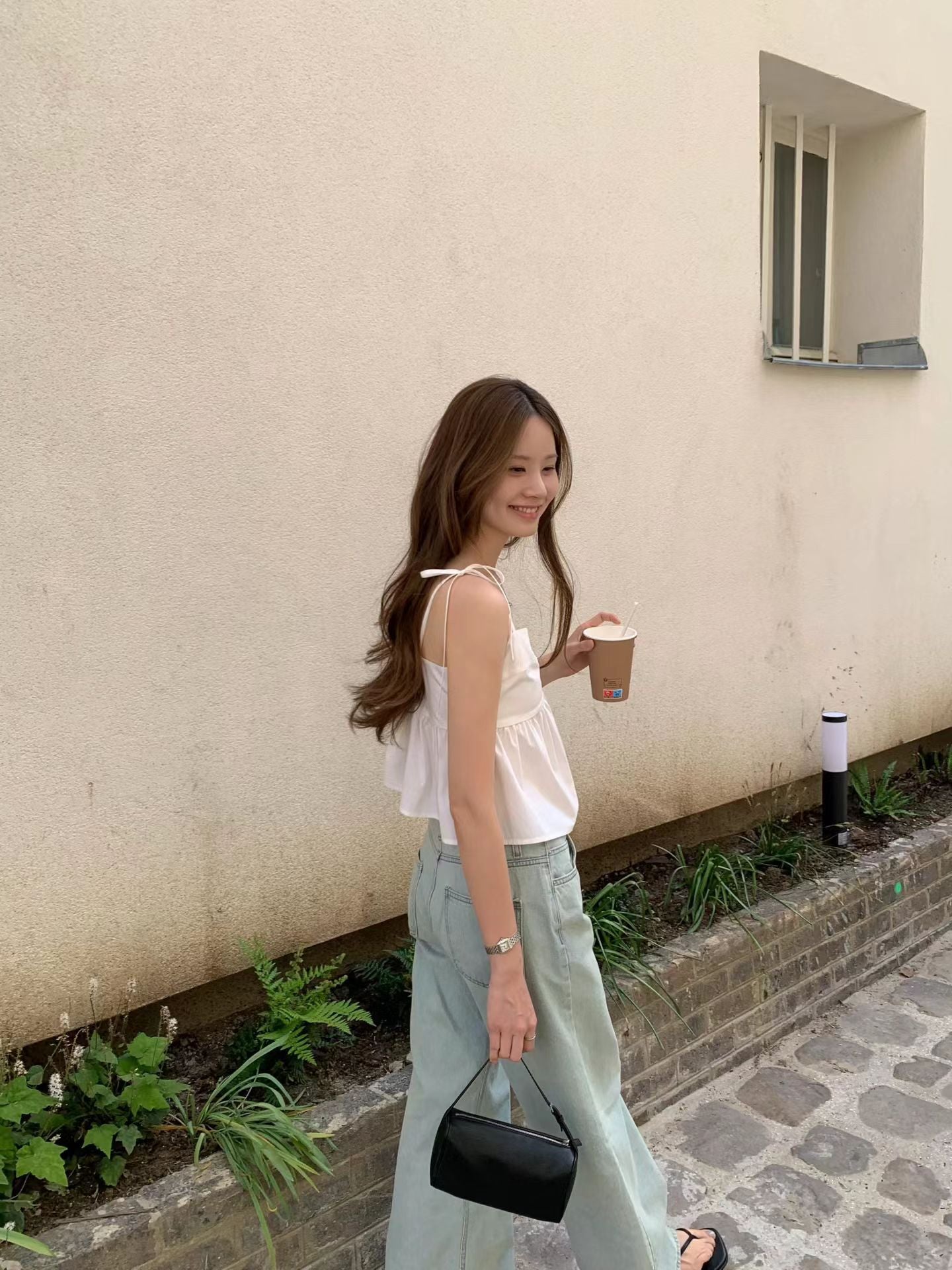 mint即納 Ounce mock ribbon blouse-2col