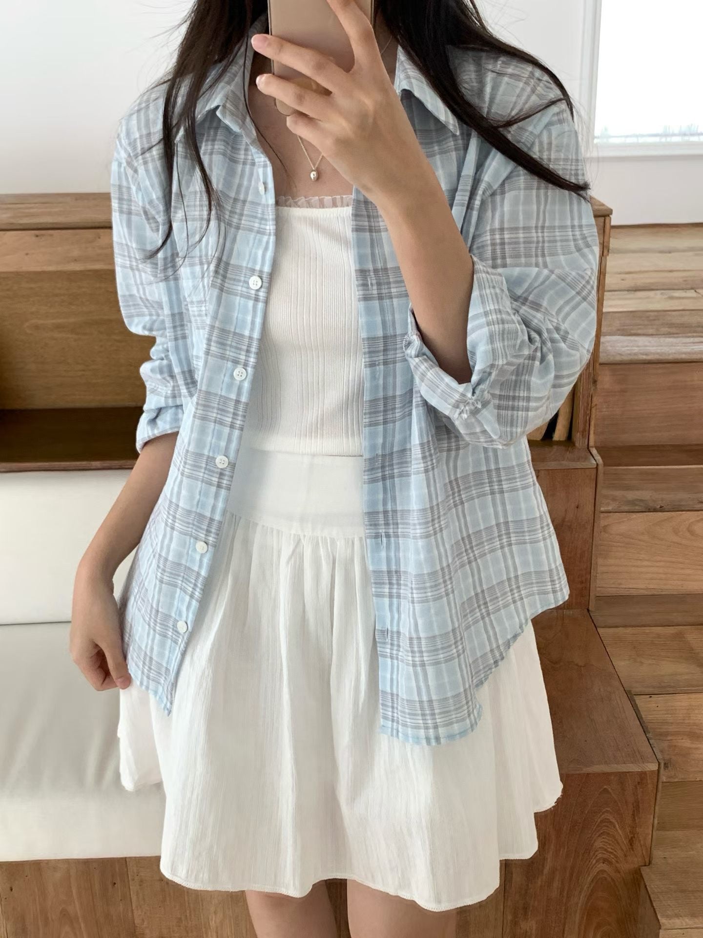 summer check shirt-2col