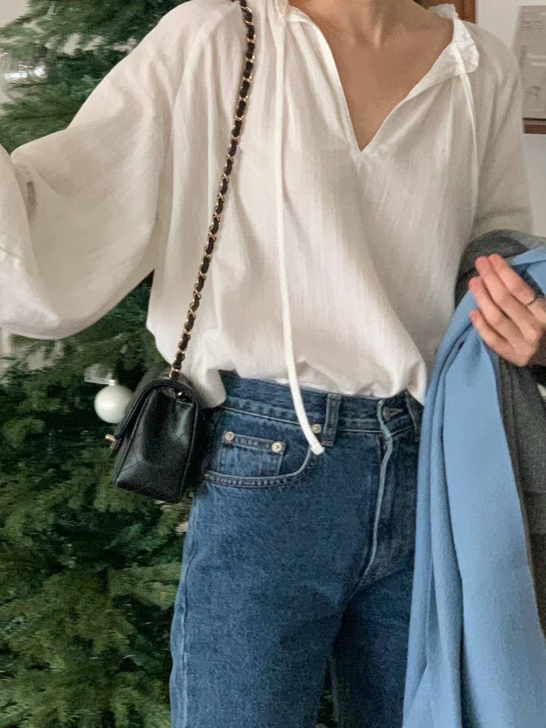 Ounce peach frill blouse