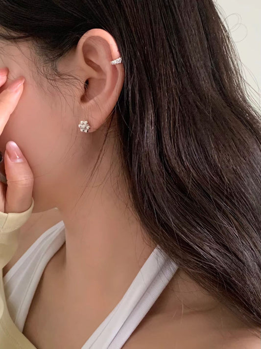 Grape Silver Ball Earring