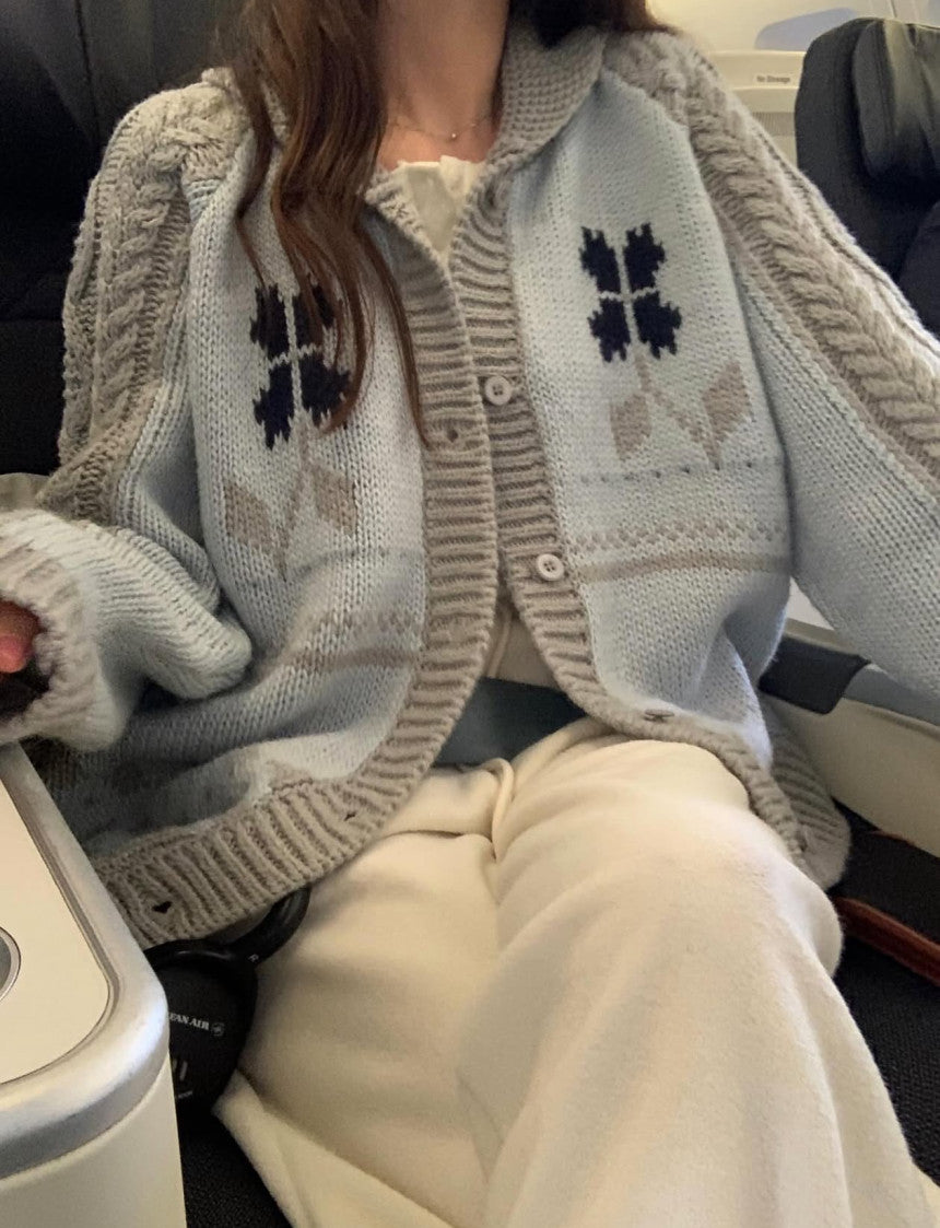 Flower kowechan knit-2col