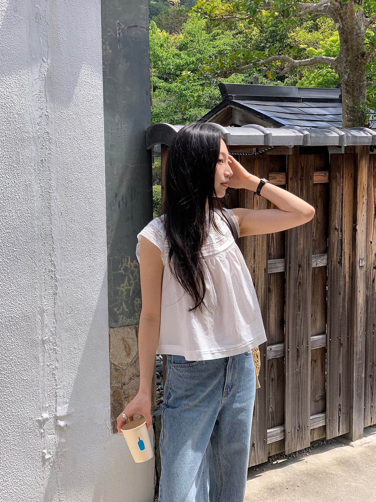 Mariel shoulder lace blouse