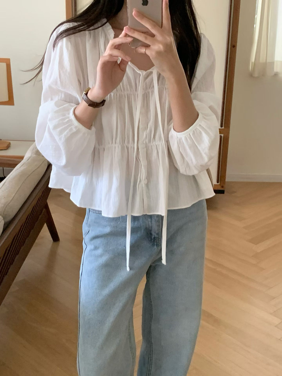 sorbet frill blouse-2col