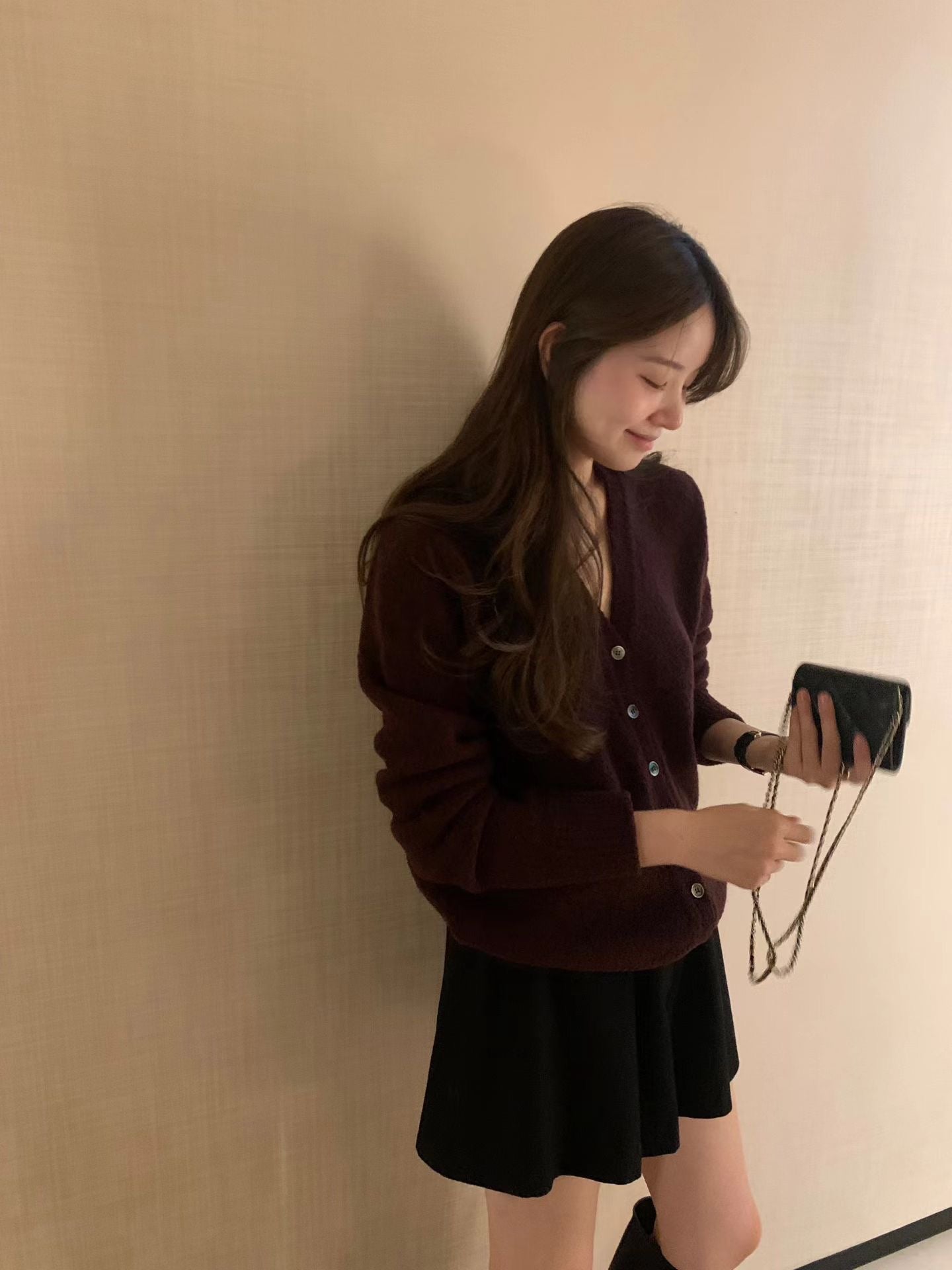 Ounce bokashi wool boucle cardigan-2col