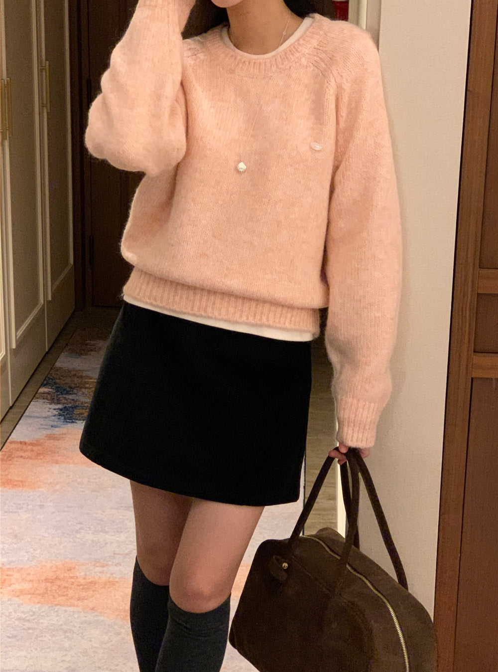 gimo suede lining skirt-2col