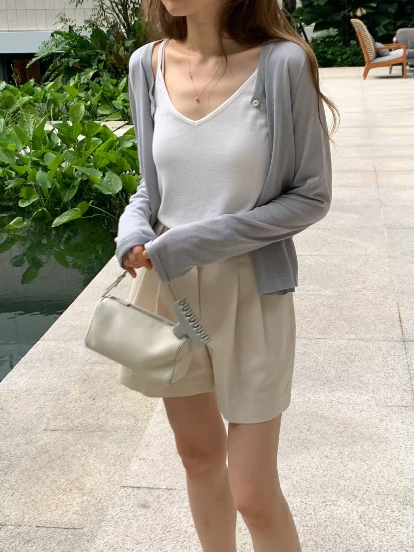 creambeige-s即納 Ounce day two tuck short-3col
