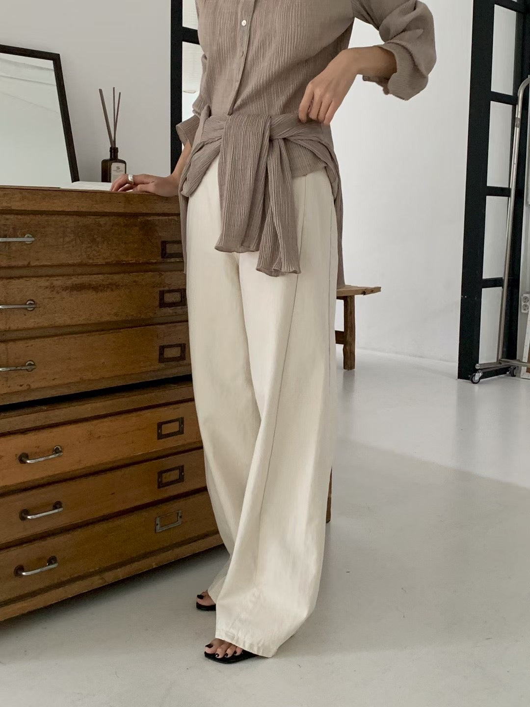 pleats cardigan-3col
