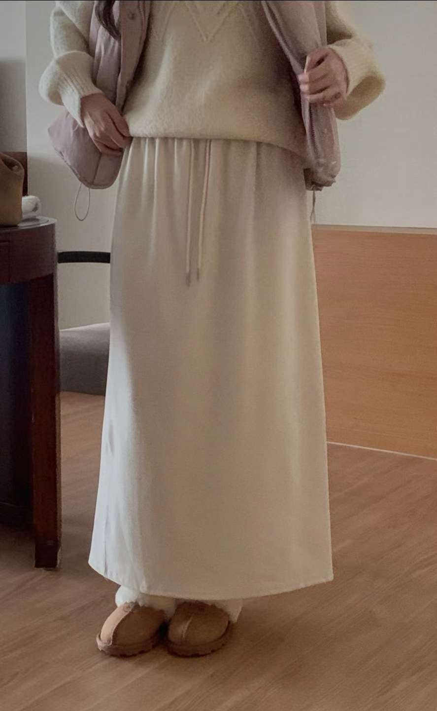 Brownie rib skirt-4col