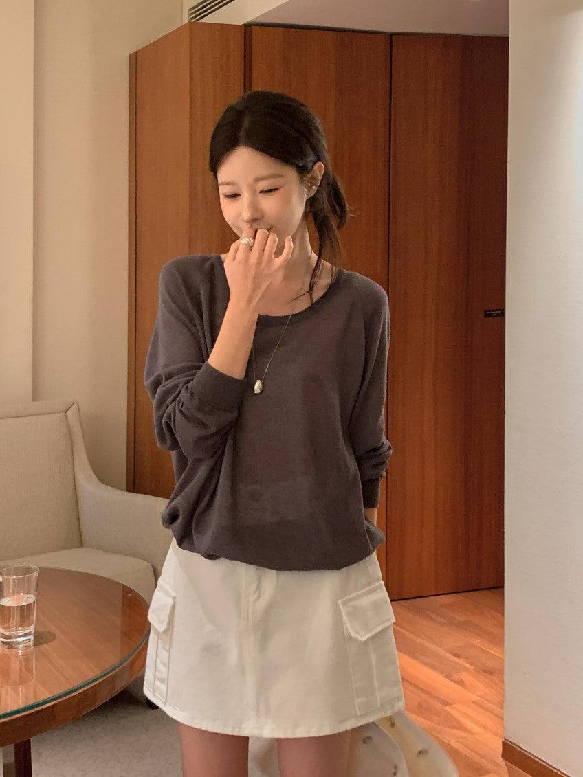 u-neck knit-4col