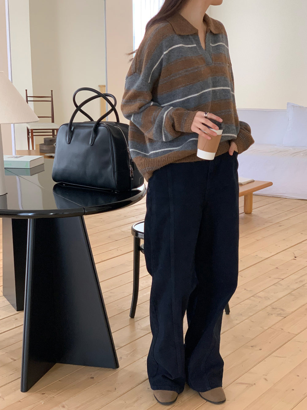 Swan s.t collar knit-2col