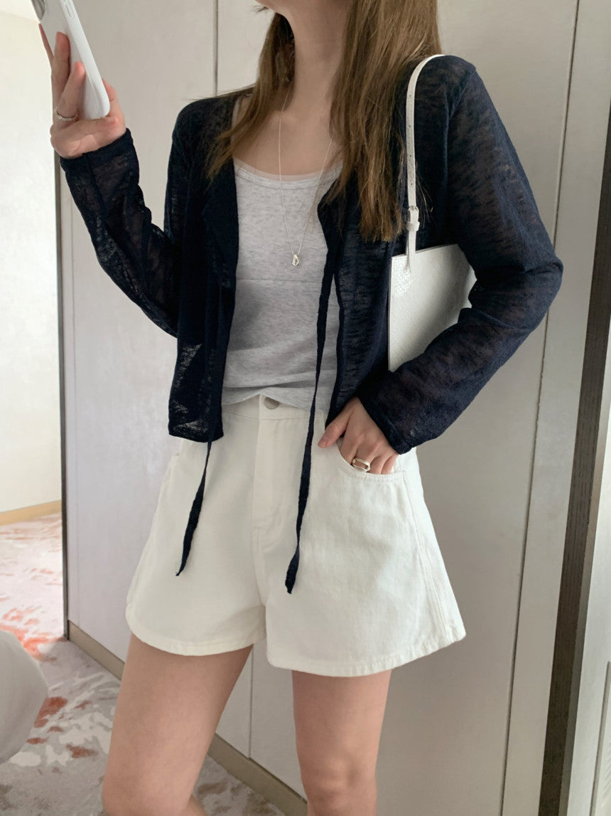 see-through strap cardigan-3col