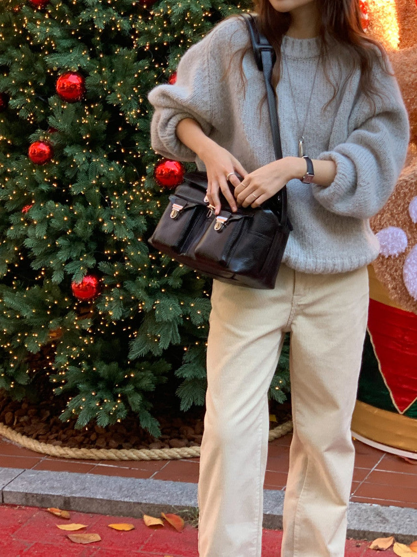 balloon alpaca oversize pullover knit-3col