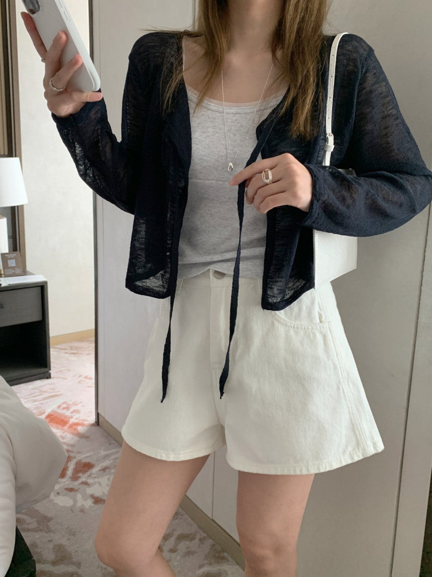 see-through strap cardigan-3col