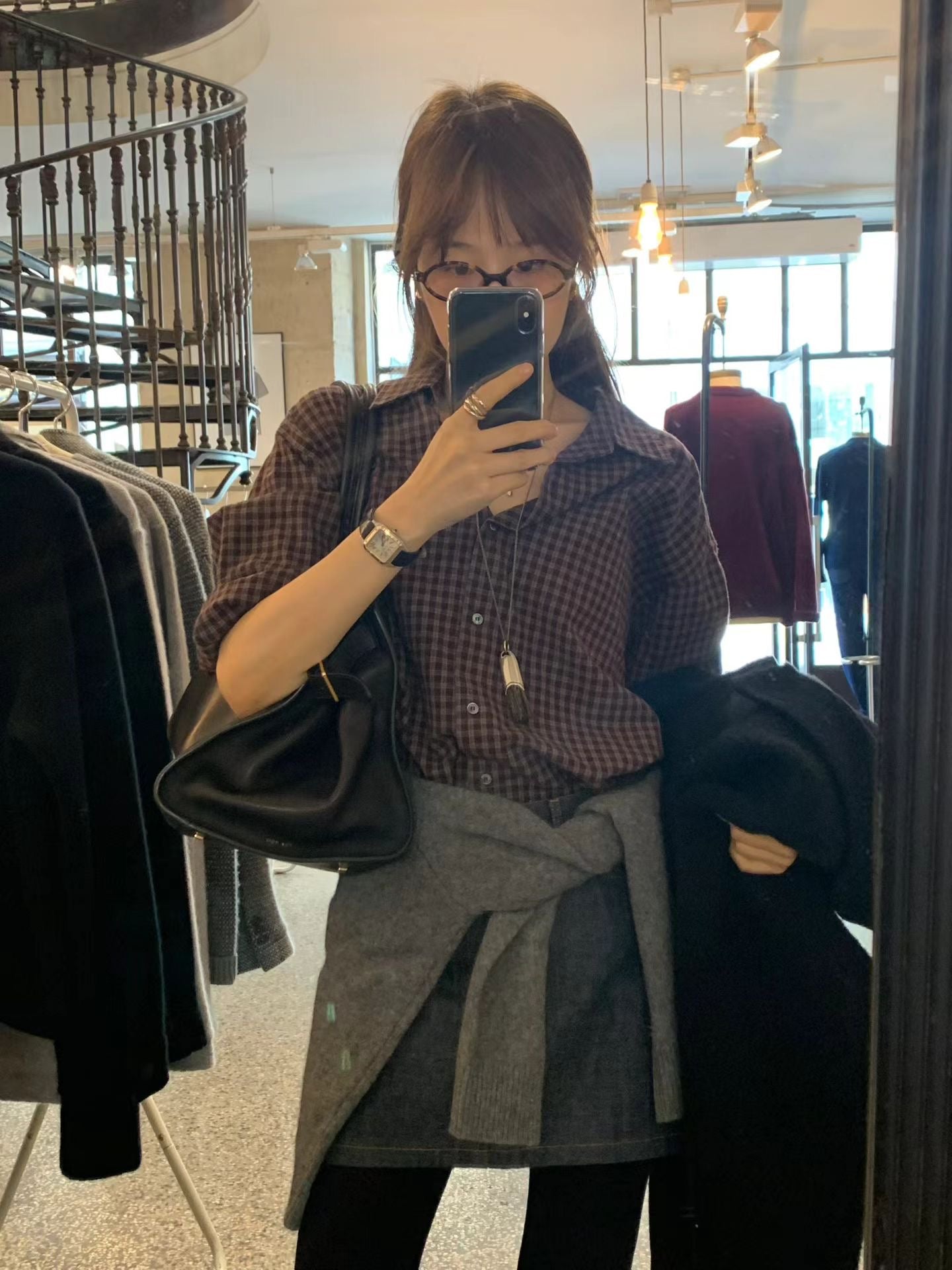 Ounce eve check shirt-2col