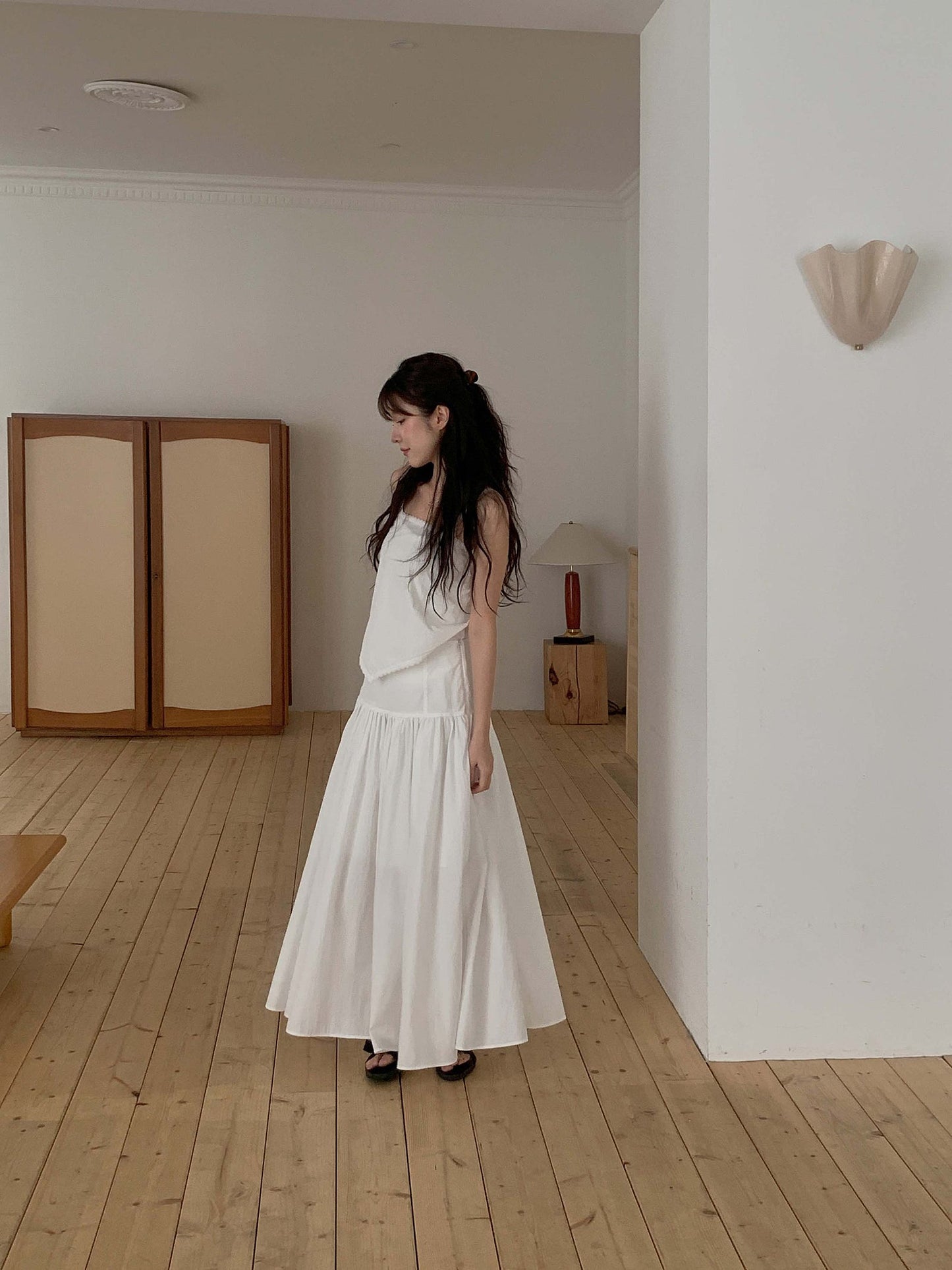 angle scarf&skirt set-2col