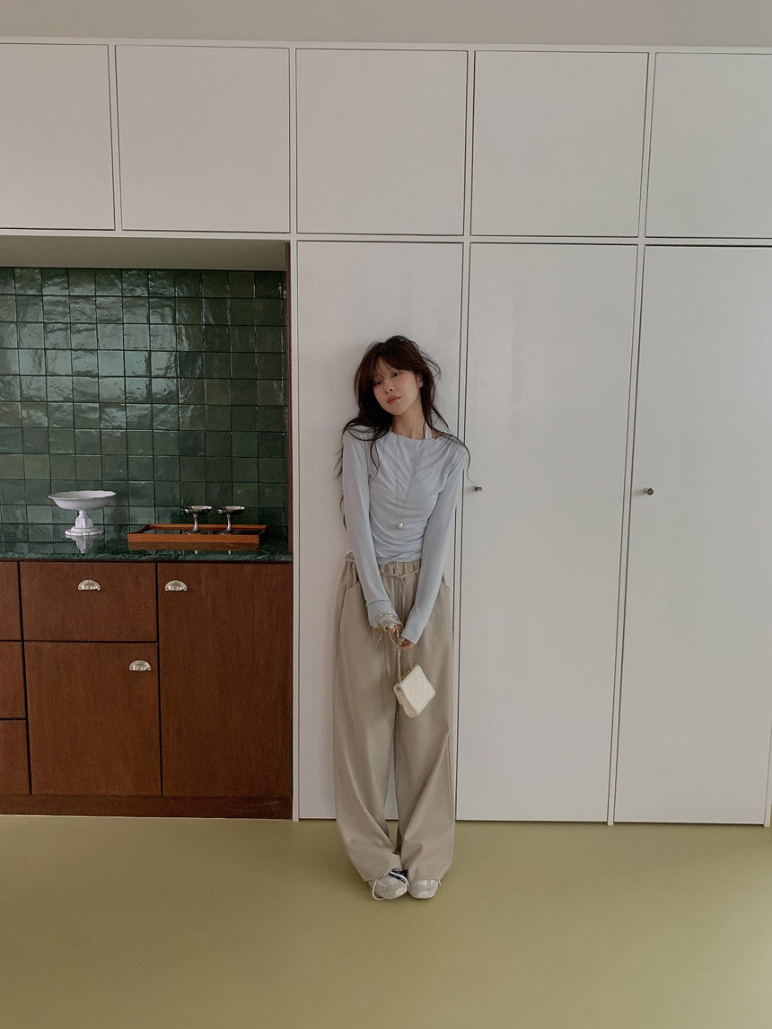 mousse wool slacks-3col