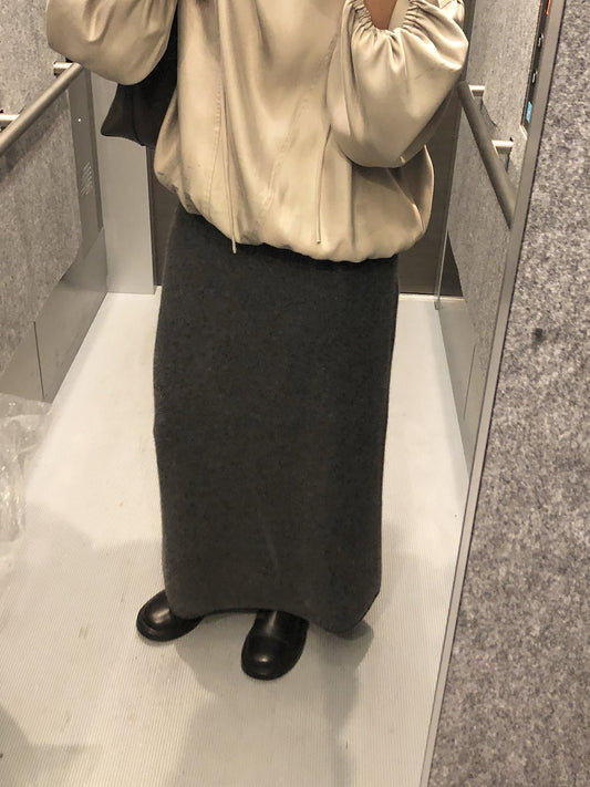 amel wholegarment cashmere long skirt-3col