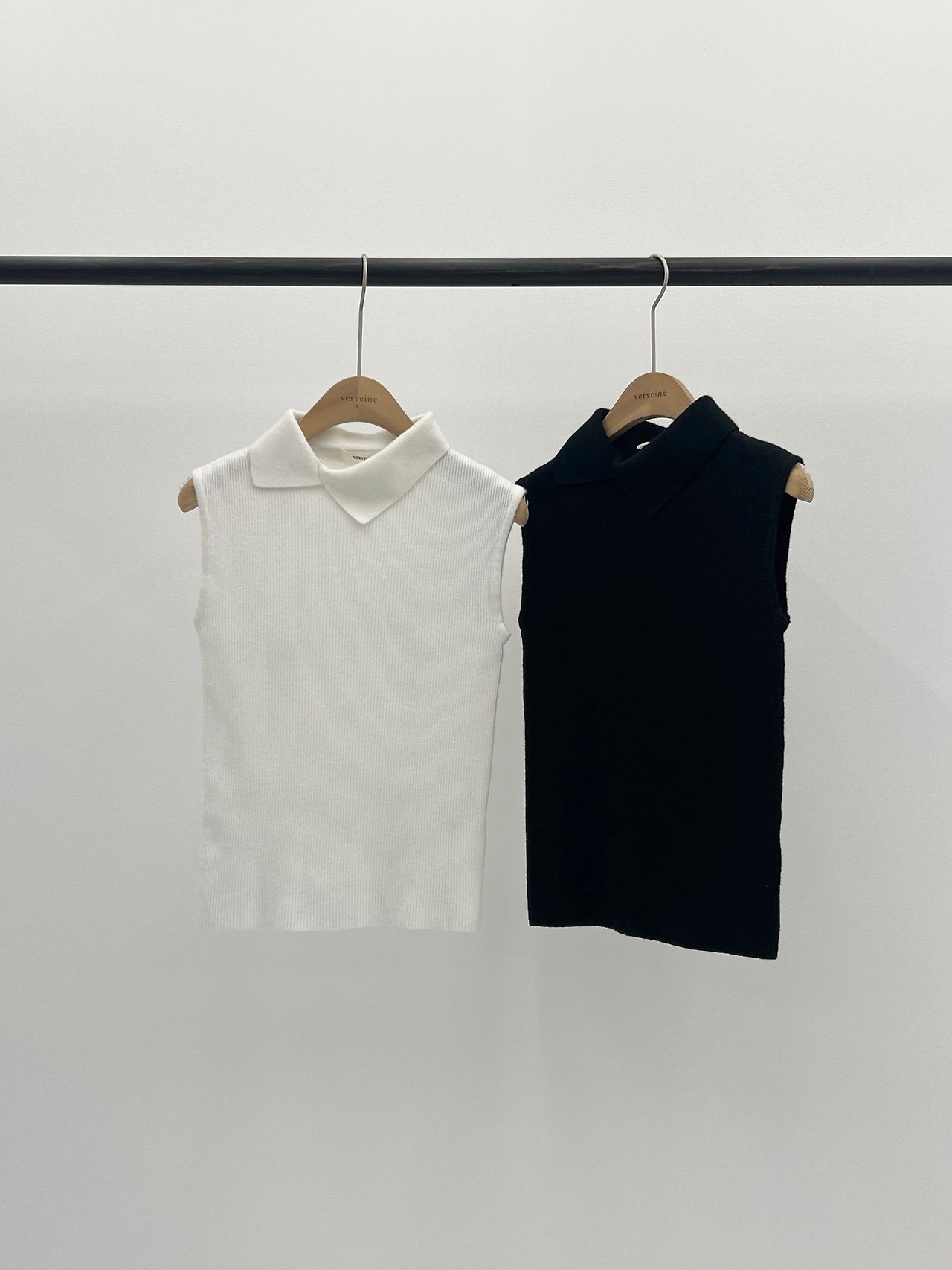 Chloe collar sleeveless knit-2col